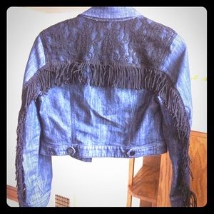 Jean jacket with fringe